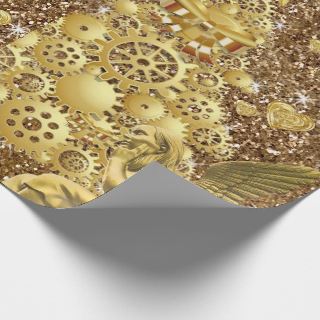 Cadeau Papier à enveloppement de Noël Or Angel (Coin)