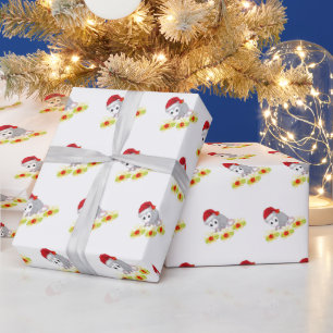 Cadeau Papier à enveloppement de Noël Possum Floral