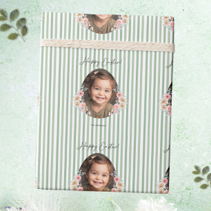 Cadeau Papier à enveloppement de Pâques avec photo et nom
