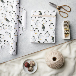 Cadeau Papier à enveloppement de pingouin