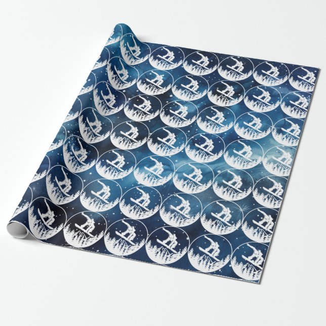 Cadeau Papier à enveloppement de snowboard (Déroulé)