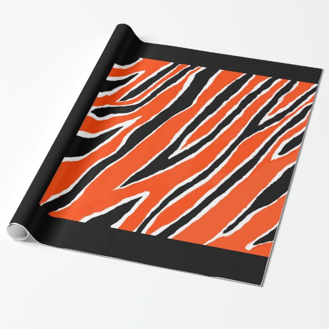 Cadeau Papier à enveloppement de tigre - orange/noir (Déroulé)