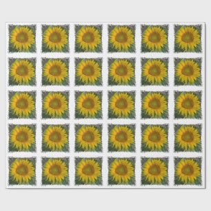 Cadeau Papier à enveloppement de tournesol