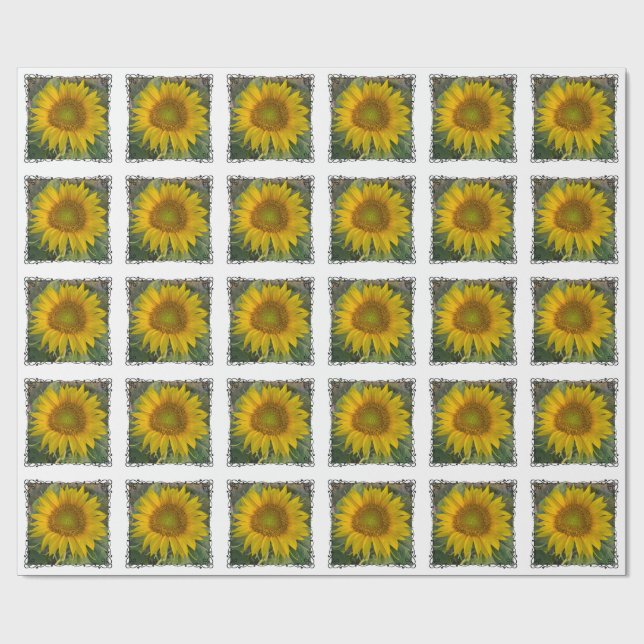 Cadeau Papier à enveloppement de tournesol (Plat)