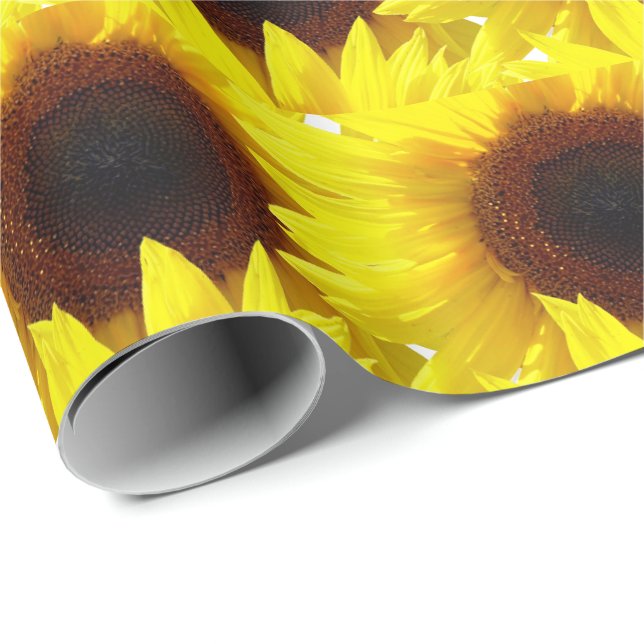 Cadeau Papier à enveloppement de tournesol (Coin rond)