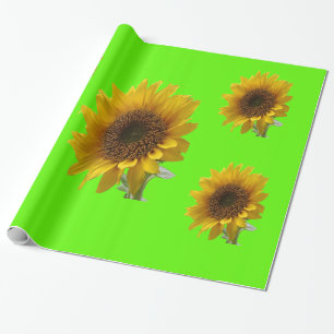 Cadeau Papier à enveloppement de tournesol