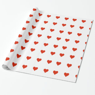 Cadeau Papier à enveloppement des Coeurs rouges