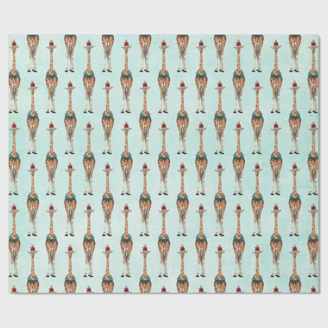 Cadeau Papier à enveloppement FESTIVE GIRAFFE (Plat)