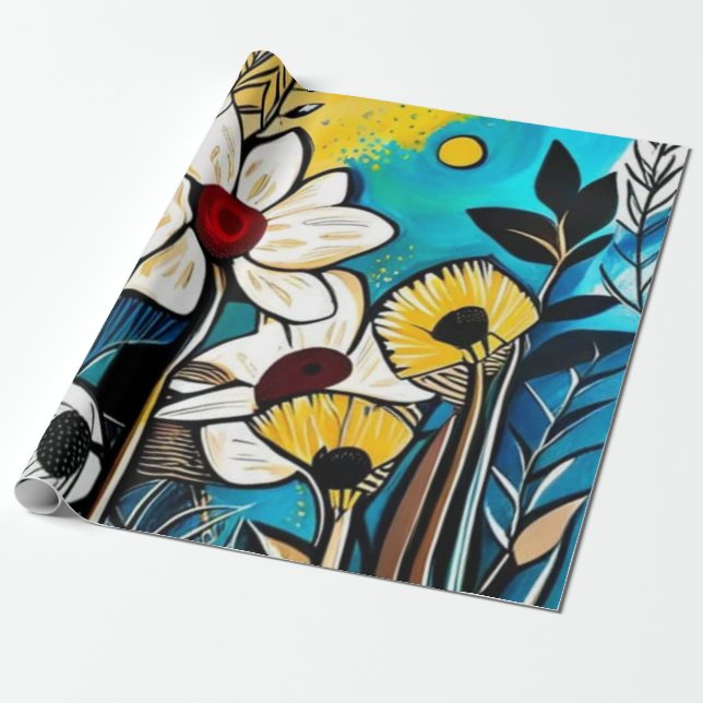 Cadeau Papier à enveloppement floral (Déroulé)