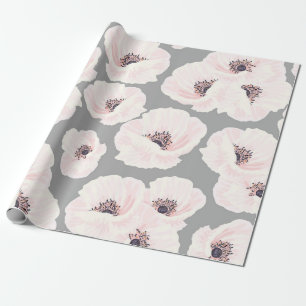 Cadeau Papier à enveloppement floral Anémones blanches