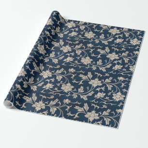 Cadeau Papier à enveloppement Floral Blue Chinoiserie Vi