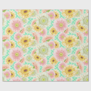 Cadeau Papier à enveloppement floral de tournesol