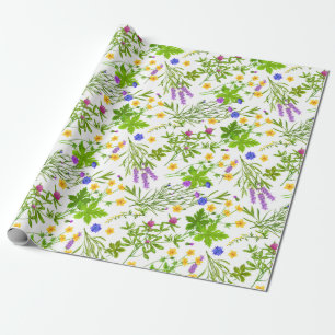 Cadeau Papier à enveloppement floral simple