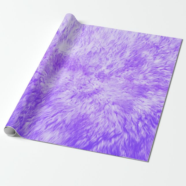Cadeau Papier à enveloppement français à fourrure violet (Déroulé)