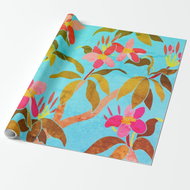 Cadeau Papier à enveloppement Frangipani (Déroulé)