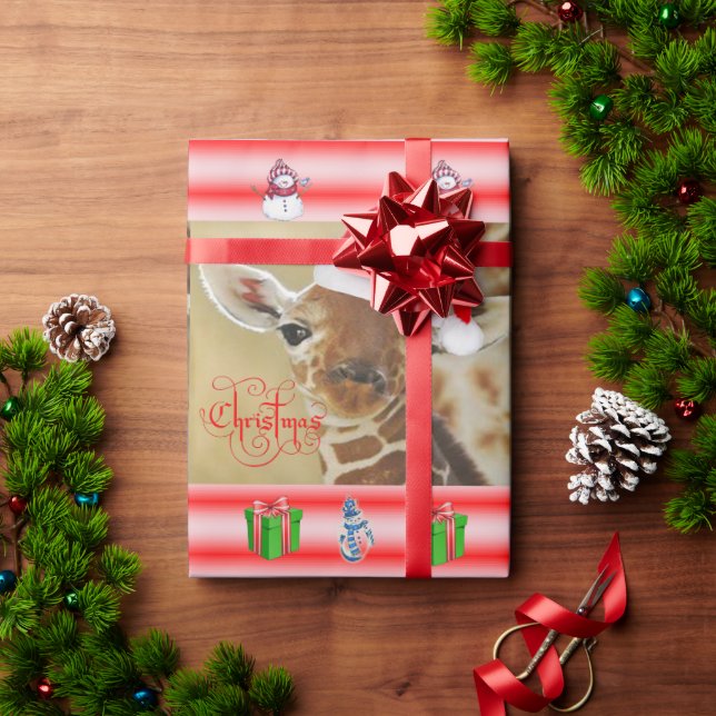 Cadeau Papier à enveloppement Giraffe Noël (Cadeau de vacances)