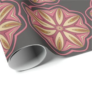 Cadeau Papier à enveloppement gris et rose