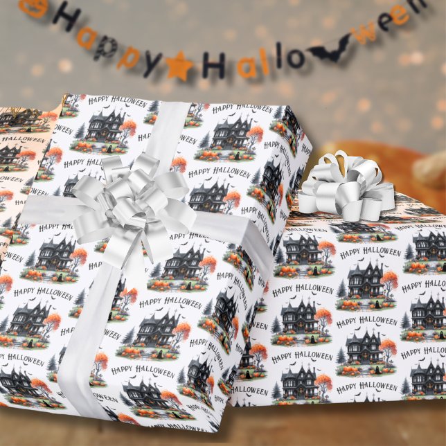 Cadeau Papier à enveloppement Halloween éffrayant (Spooky Happy Halloween Wrapping Paper )