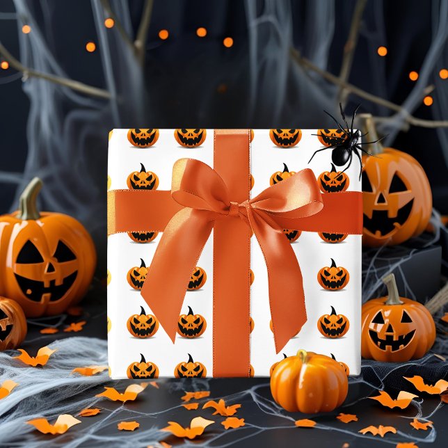 Cadeau Papier à enveloppement Halloween Éffrayant Jack-O’ (Créateur téléchargé)