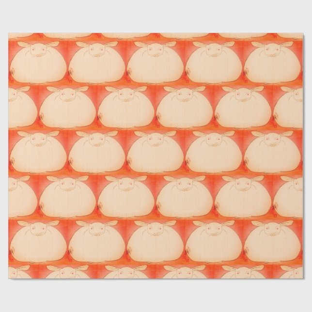 Cadeau Papier à enveloppement JAPONAIS GRAS BUNNY (Plat)