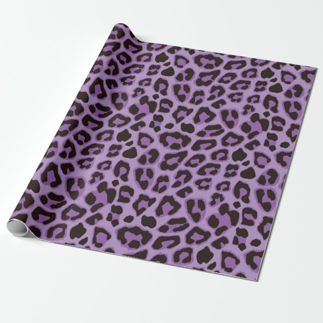 Cadeau Papier à enveloppement léopard violet (Déroulé)