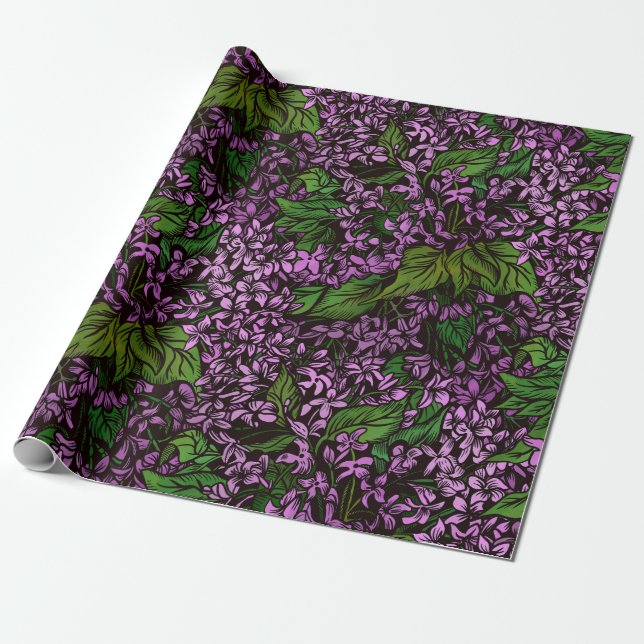 Cadeau Papier à enveloppement Lilac Fleurs (Déroulé)