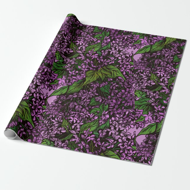 Cadeau Papier à enveloppement Lilac Fleurs (Déroulé)