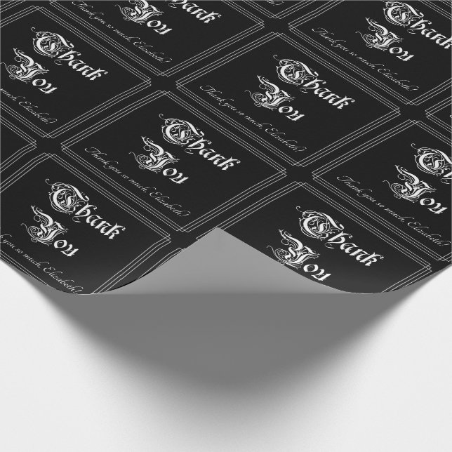 Cadeau Papier à enveloppement "Merci" luxueux et opulent (Coin)