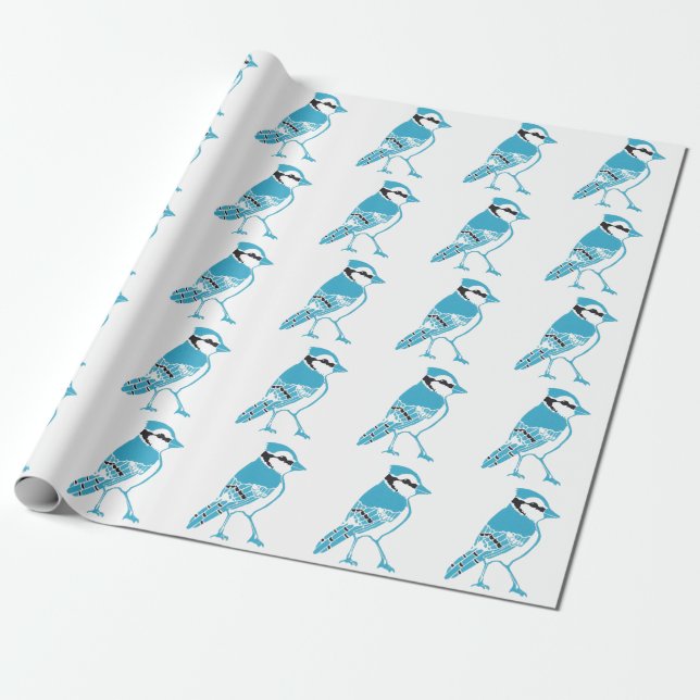 Cadeau Papier à enveloppement Motif Blue Jays (Déroulé)