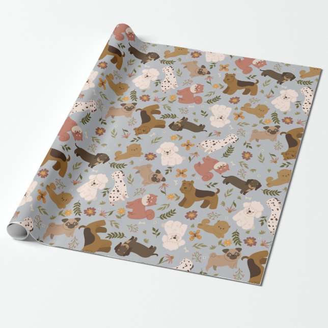 Cadeau Papier à enveloppement Motif de chiot (Déroulé)