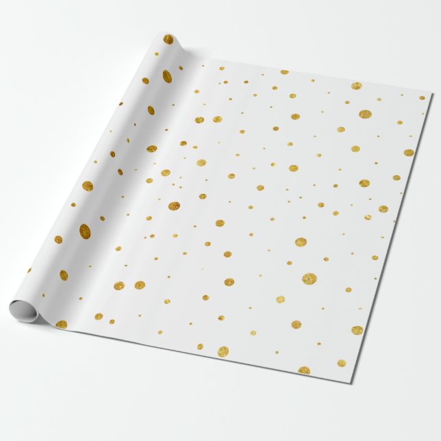 Cadeau Papier à enveloppement Motif de luxe Gold Foil Cus (Déroulé)