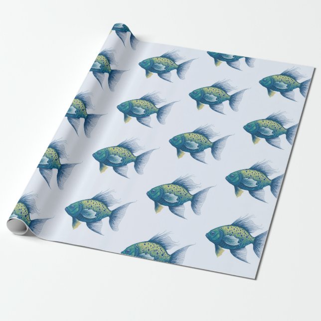 Cadeau Papier à enveloppement Motif de poisson (Déroulé)