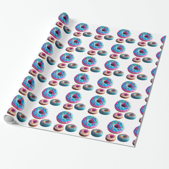 Cadeau Papier à enveloppement Motif Donuts (Déroulé)