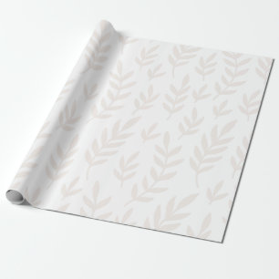 Cadeau Papier à enveloppement Motif feuille carton blanc