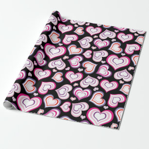 Cadeau Papier à enveloppement Motif multicolore Hearts