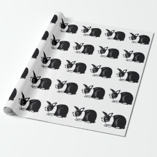 Cadeau Papier à enveloppement Motif noir blanc hollandai