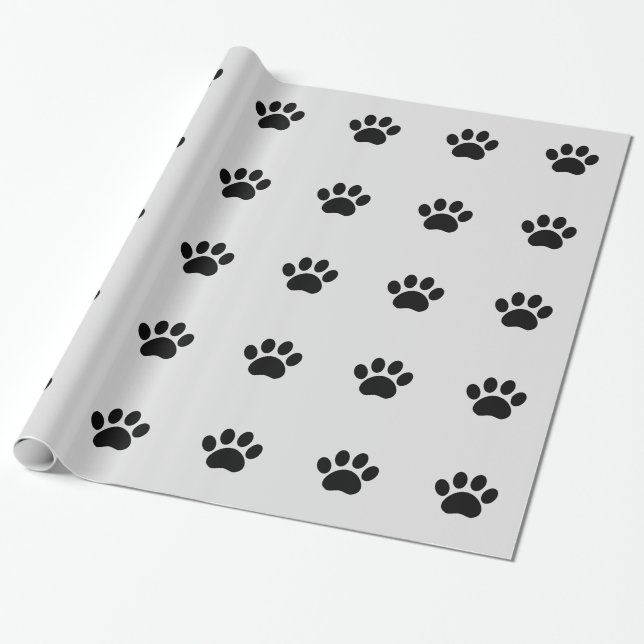 Cadeau Papier à enveloppement noir à chiot (Déroulé)