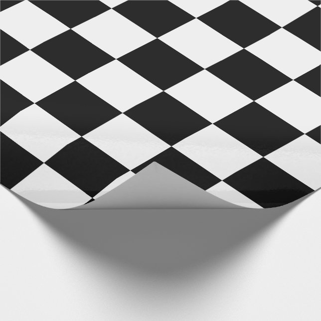 Cadeau Papier à enveloppement noir et blanc (Coin)
