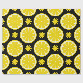 Cadeau Papier à enveloppement noir Motif citron