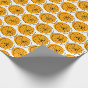 Cadeau Papier à enveloppement orange Citrus