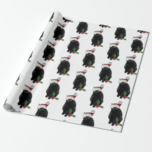 Cadeau Papier à enveloppement Père Noël Chat Noir