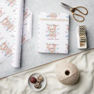 Cadeau Papier à enveloppement personnalisé baby shower