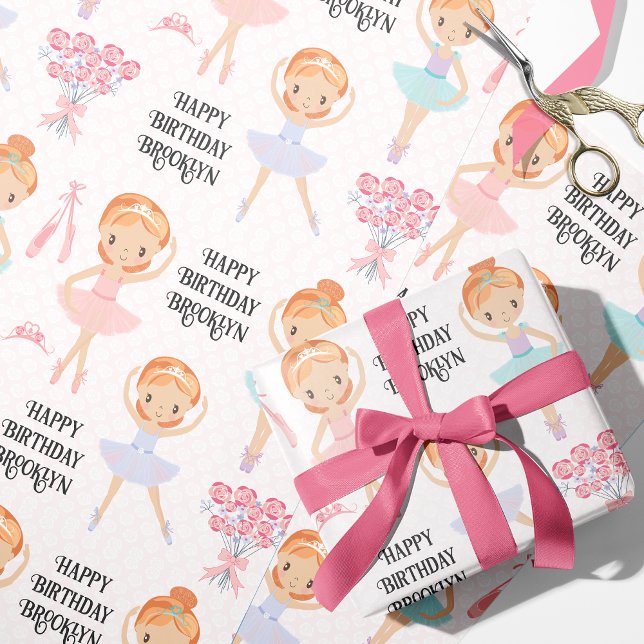 Cadeau Papier à enveloppement personnalisé Ballerina aux  (Créateur téléchargé)