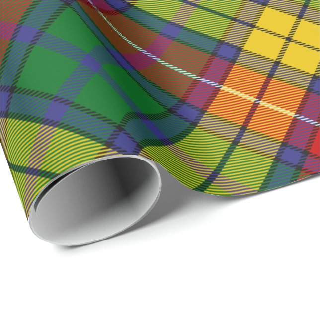Cadeau Papier à enveloppement pivoté Clan Buchanan Tartan (Coin rond)
