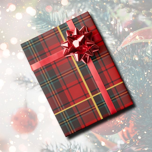 Cadeau Papier à enveloppement Plaid Traditionnel (Traditional Holiday Plaid Wrapping Paper
)