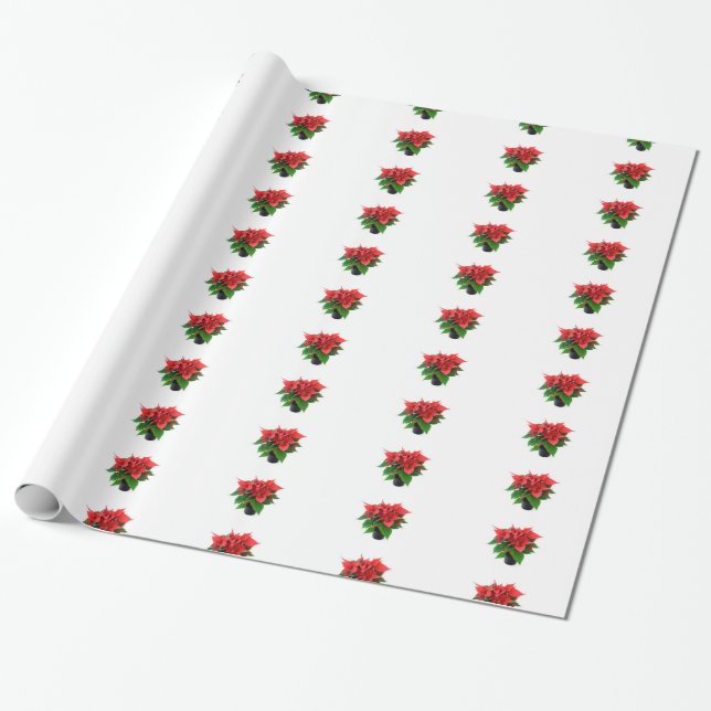 Cadeau Papier à enveloppement Poinsetta (Déroulé)