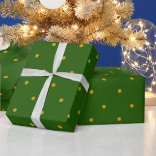 Cadeau Papier à enveloppement Pois vert et jaune