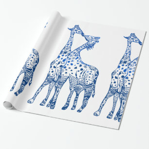 Cadeau Papier à enveloppement pour baiser Giraffes