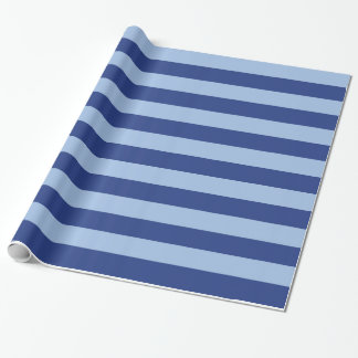 Cadeau Papier à enveloppement rayé bleu clair et foncé