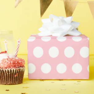 Cadeau Papier à enveloppement rose chic avec point blanc